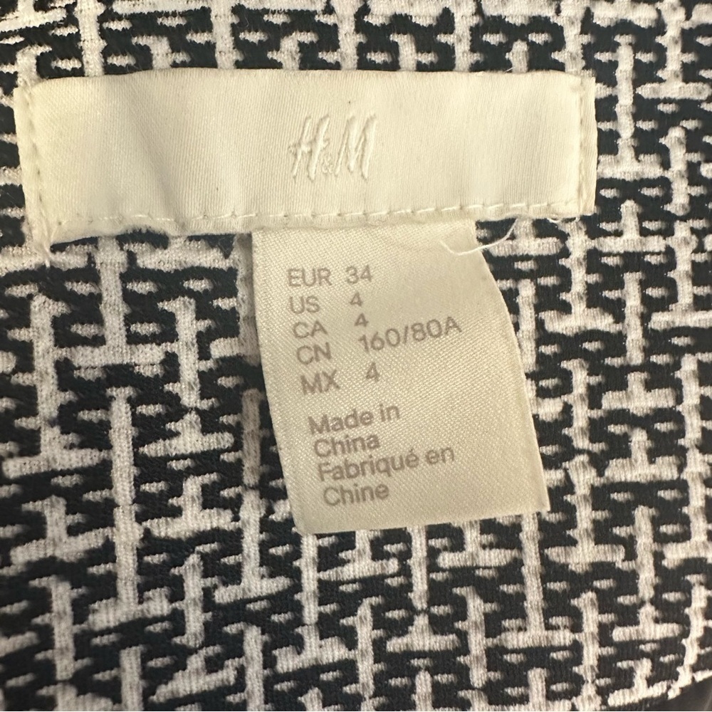 H&M Black and White Tailored Jacket size 4 - Picture 11 of 13